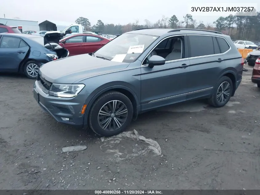 2018 Volkswagen Tiguan 2.0T Se/Sel VIN: 3VV2B7AX1JM037257 Lot: 40890258