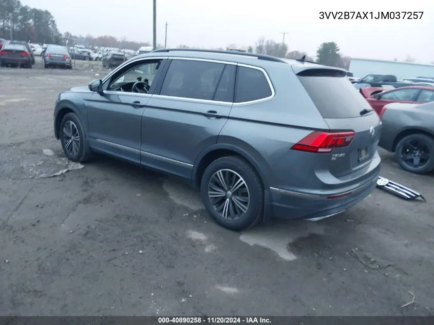 2018 Volkswagen Tiguan 2.0T Se/Sel VIN: 3VV2B7AX1JM037257 Lot: 40890258