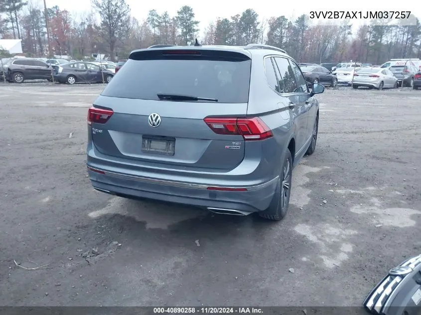 2018 Volkswagen Tiguan 2.0T Se/Sel VIN: 3VV2B7AX1JM037257 Lot: 40890258