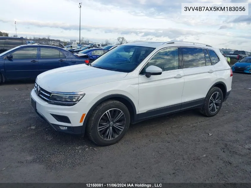 2019 Volkswagen Tiguan VIN: 3VV4B7AX5KM183056 Lot: 12150081