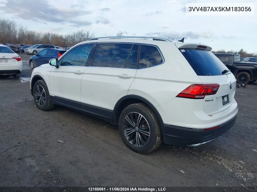 2019 Volkswagen Tiguan VIN: 3VV4B7AX5KM183056 Lot: 12150081