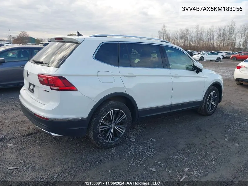 2019 Volkswagen Tiguan VIN: 3VV4B7AX5KM183056 Lot: 12150081