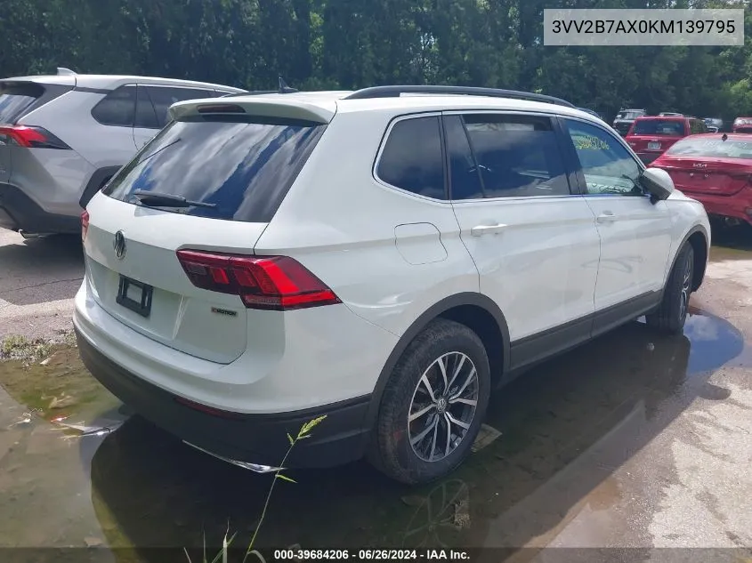 2019 Volkswagen Tiguan 2.0T Se/2.0T Sel/2.0T Sel R-Line/2.0T Sel R-Line Black VIN: 3VV2B7AX0KM139795 Lot: 39684206