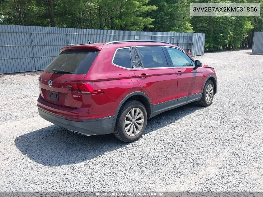 2019 Volkswagen Tiguan 2.0T Se/2.0T Sel/2.0T Sel R-Line/2.0T Sel R-Line Black VIN: 3VV2B7AX2KM031856 Lot: 39698189