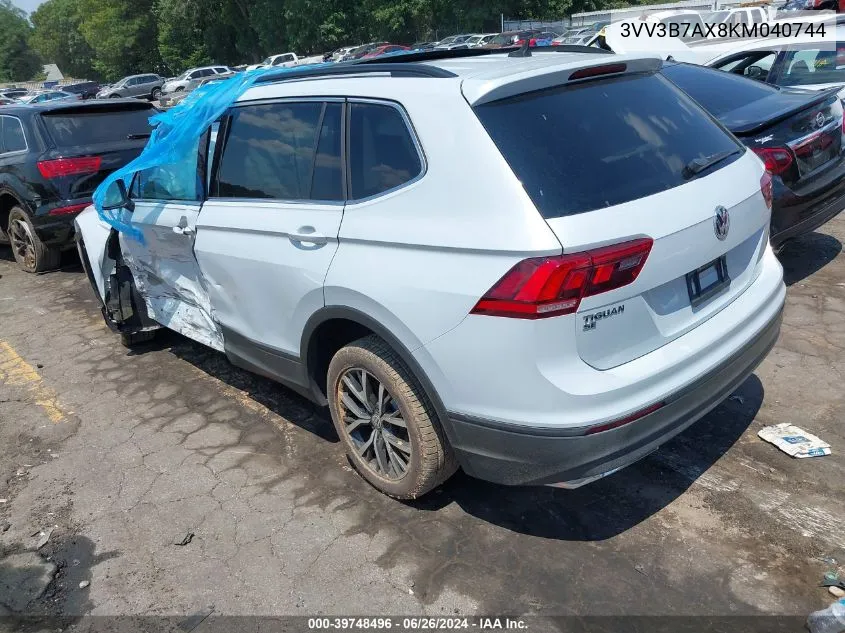 2019 Volkswagen Tiguan 2.0T Se/2.0T Sel/2.0T Sel R-Line/2.0T Sel R-Line Black VIN: 3VV3B7AX8KM040744 Lot: 39748496