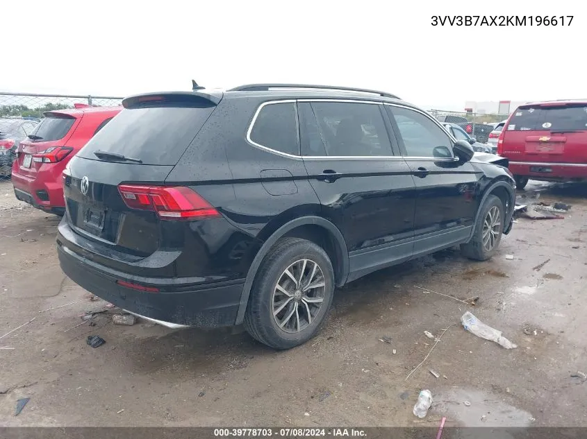 2019 Volkswagen Tiguan 2.0T Se/2.0T Sel/2.0T Sel R-Line/2.0T Sel R-Line Black VIN: 3VV3B7AX2KM196617 Lot: 39778703