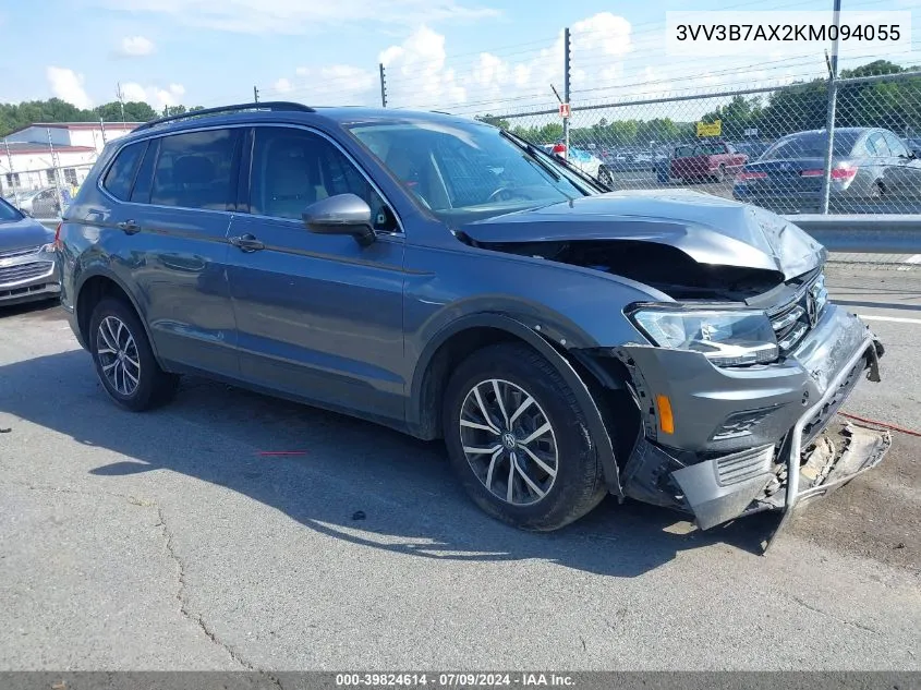 2019 Volkswagen Tiguan 2.0T Se/2.0T Sel/2.0T Sel R-Line/2.0T Sel R-Line Black VIN: 3VV3B7AX2KM094055 Lot: 39824614