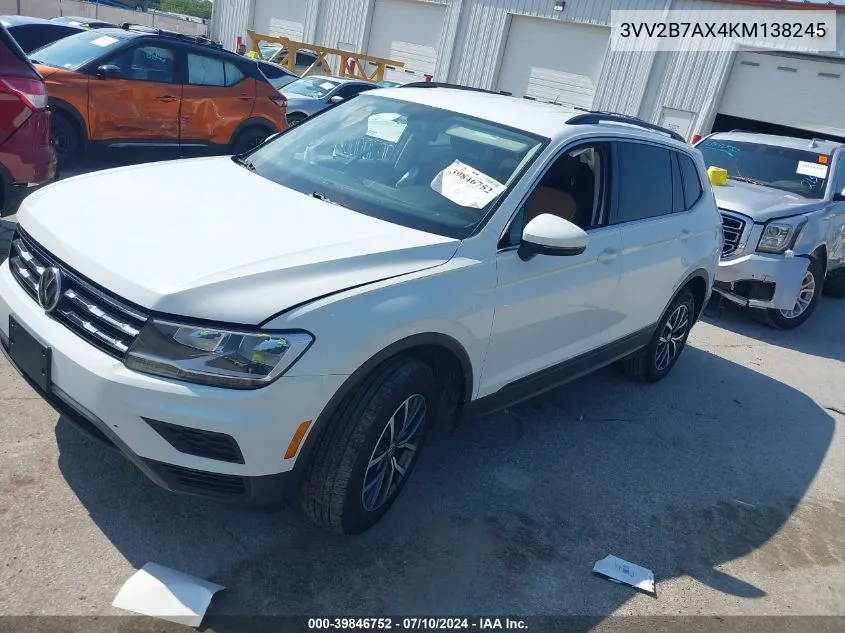 2019 Volkswagen Tiguan 2.0T Se/2.0T Sel/2.0T Sel R-Line/2.0T Sel R-Line Black VIN: 3VV2B7AX4KM138245 Lot: 39846752