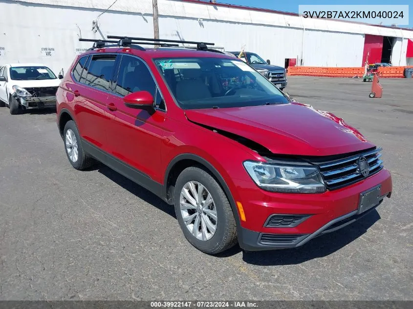 3VV2B7AX2KM040024 2019 Volkswagen Tiguan 2.0T Se/2.0T Sel/2.0T Sel R-Line/2.0T Sel R-Line Black