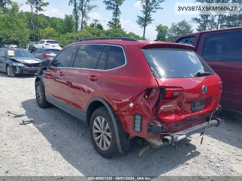 2019 Volkswagen Tiguan 2.0T Se/2.0T Sel/2.0T Sel R-Line/2.0T Sel R-Line Black VIN: 3VV3B7AX5KM060627 Lot: 40001335