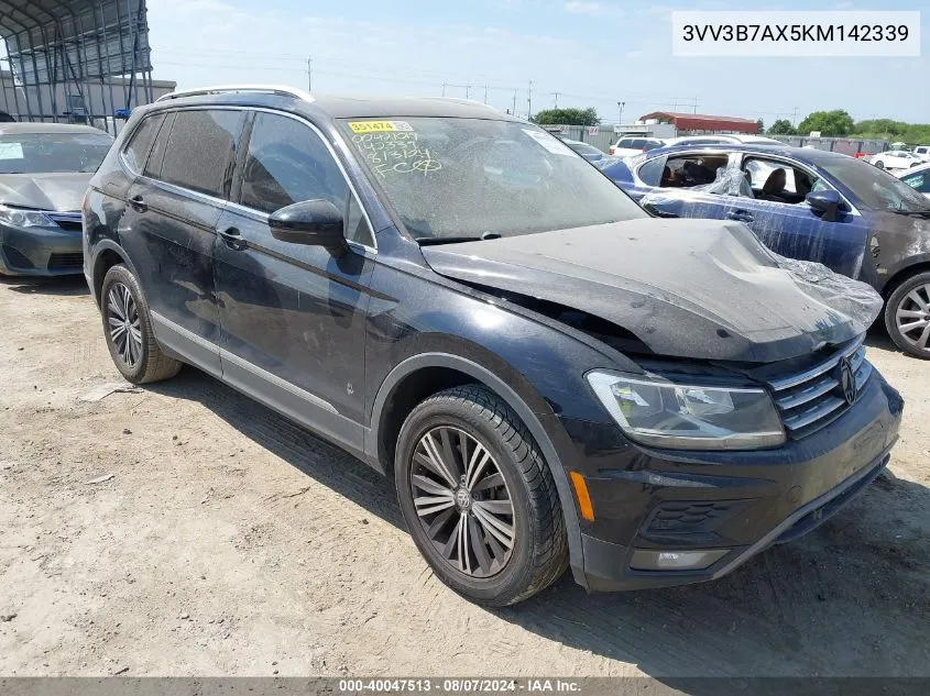 2019 Volkswagen Tiguan 2.0T Se/2.0T Sel/2.0T Sel R-Line/2.0T Sel R-Line Black VIN: 3VV3B7AX5KM142339 Lot: 40047513