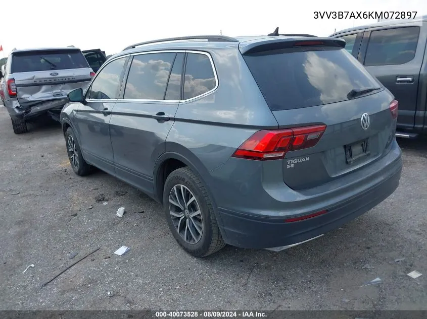 2019 Volkswagen Tiguan 2.0T Se/2.0T Sel/2.0T Sel R-Line/2.0T Sel R-Line Black VIN: 3VV3B7AX6KM072897 Lot: 40073528