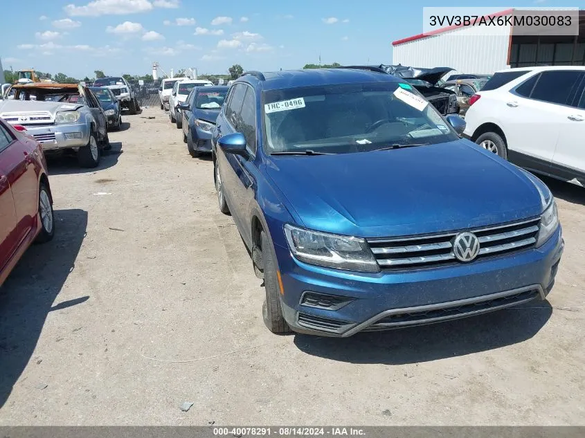 2019 Volkswagen Tiguan 2.0T Se/2.0T Sel/2.0T Sel R-Line/2.0T Sel R-Line Black VIN: 3VV3B7AX6KM030083 Lot: 40078291