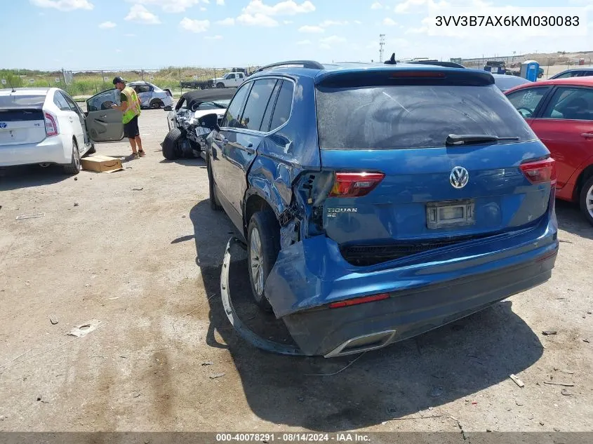 2019 Volkswagen Tiguan 2.0T Se/2.0T Sel/2.0T Sel R-Line/2.0T Sel R-Line Black VIN: 3VV3B7AX6KM030083 Lot: 40078291