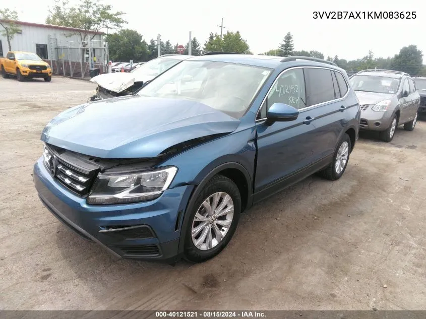 2019 Volkswagen Tiguan 2.0T Se/2.0T Sel/2.0T Sel R-Line/2.0T Sel R-Line Black VIN: 3VV2B7AX1KM083625 Lot: 40121521