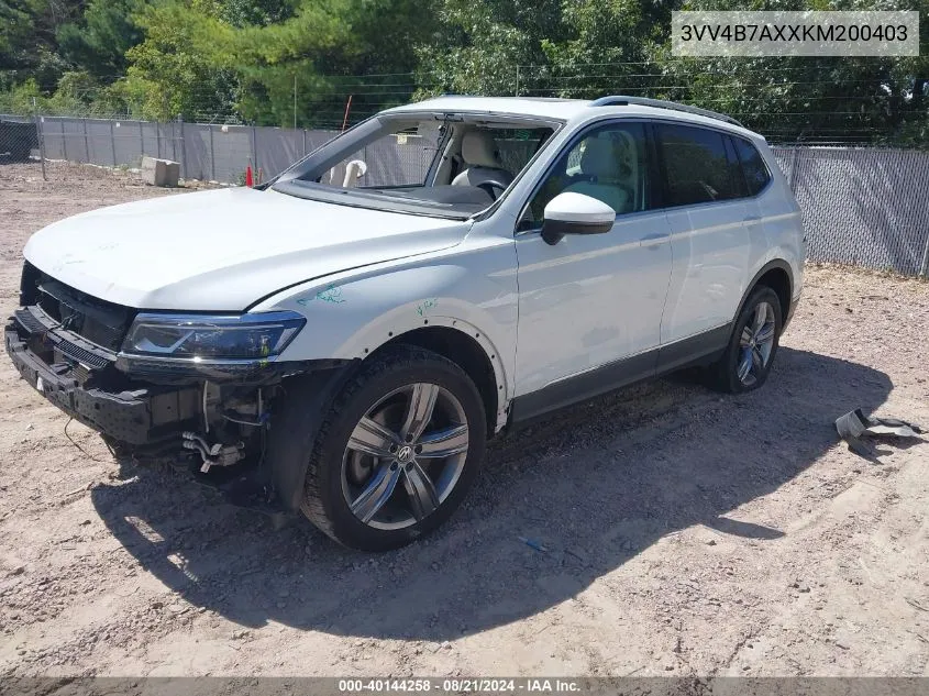 2019 Volkswagen Tiguan Sel Premium/Sel Premium R VIN: 3VV4B7AXXKM200403 Lot: 40144258