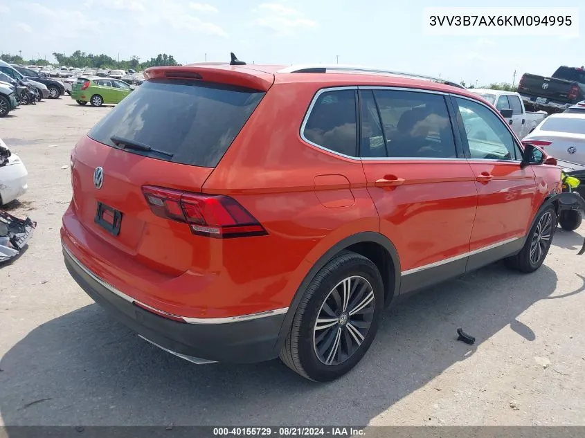 2019 Volkswagen Tiguan 2.0T Se/2.0T Sel/2.0T Sel R-Line/2.0T Sel R-Line Black VIN: 3VV3B7AX6KM094995 Lot: 40155729