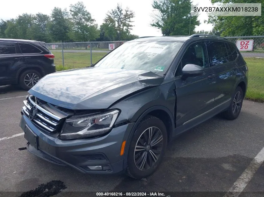 2019 Volkswagen Tiguan 2.0T Se/2.0T Sel/2.0T Sel R-Line/2.0T Sel R-Line Black VIN: 3VV2B7AXXKM018238 Lot: 40168216