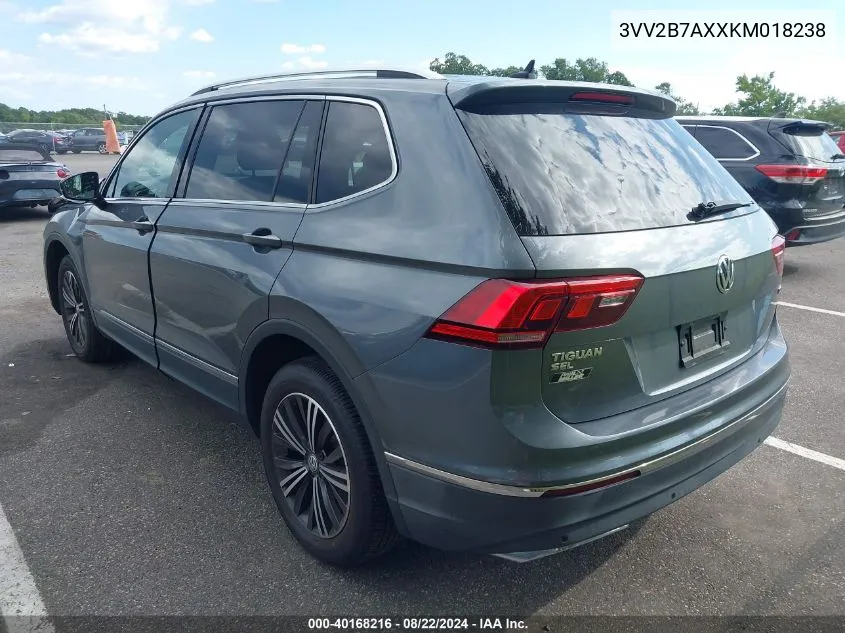 2019 Volkswagen Tiguan 2.0T Se/2.0T Sel/2.0T Sel R-Line/2.0T Sel R-Line Black VIN: 3VV2B7AXXKM018238 Lot: 40168216