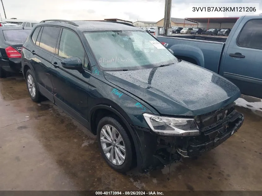 2019 Volkswagen Tiguan 2.0T S VIN: 3VV1B7AX3KM121206 Lot: 40173994