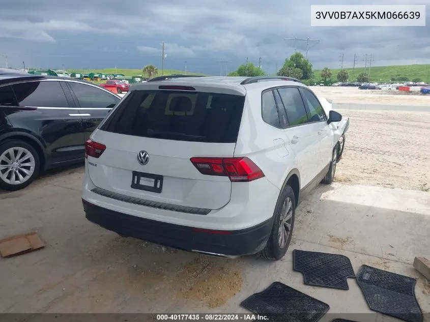 2019 Volkswagen Tiguan 2.0T S VIN: 3VV0B7AX5KM066639 Lot: 40177435