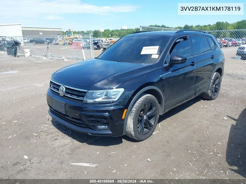 2019 Volkswagen Tiguan 2.0T Se/2.0T Sel/2.0T Sel R-Line/2.0T Sel R-Line Black VIN: 3VV2B7AX1KM178119 Lot: 40189569