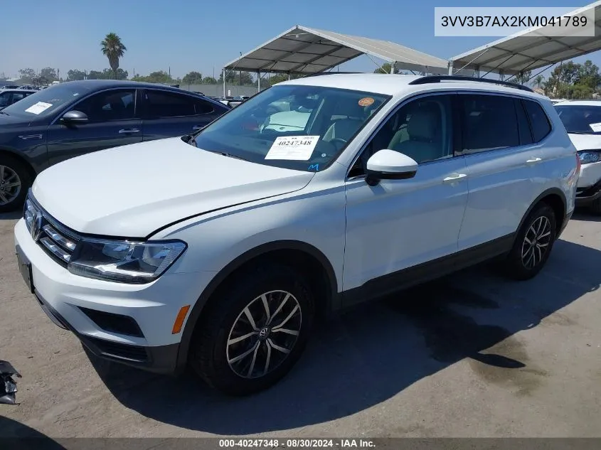 2019 Volkswagen Tiguan 2.0T Se/2.0T Sel/2.0T Sel R-Line/2.0T Sel R-Line Black VIN: 3VV3B7AX2KM041789 Lot: 40247348