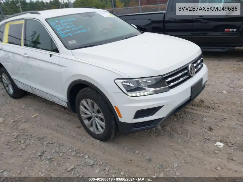 2019 Volkswagen Tiguan Se/Sel/Sel R-Line Jet-Bla VIN: 3VV2B7AX5KM049686 Lot: 40280519