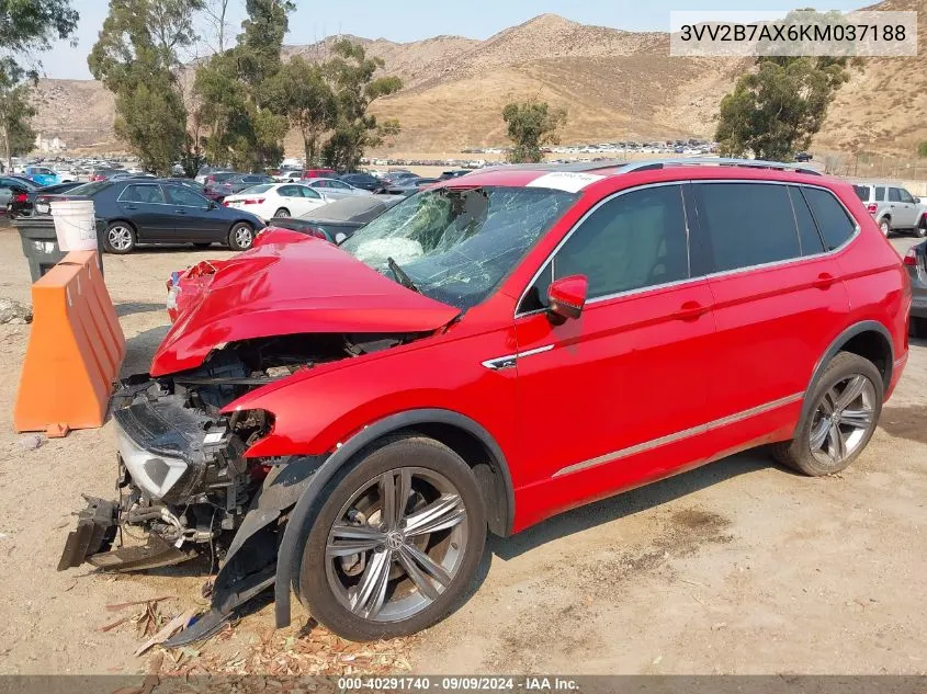 2019 Volkswagen Tiguan 2.0T Sel/2.0T Sel R-Line/2.0T Sel R-Line Black/Se VIN: 3VV2B7AX6KM037188 Lot: 40291740