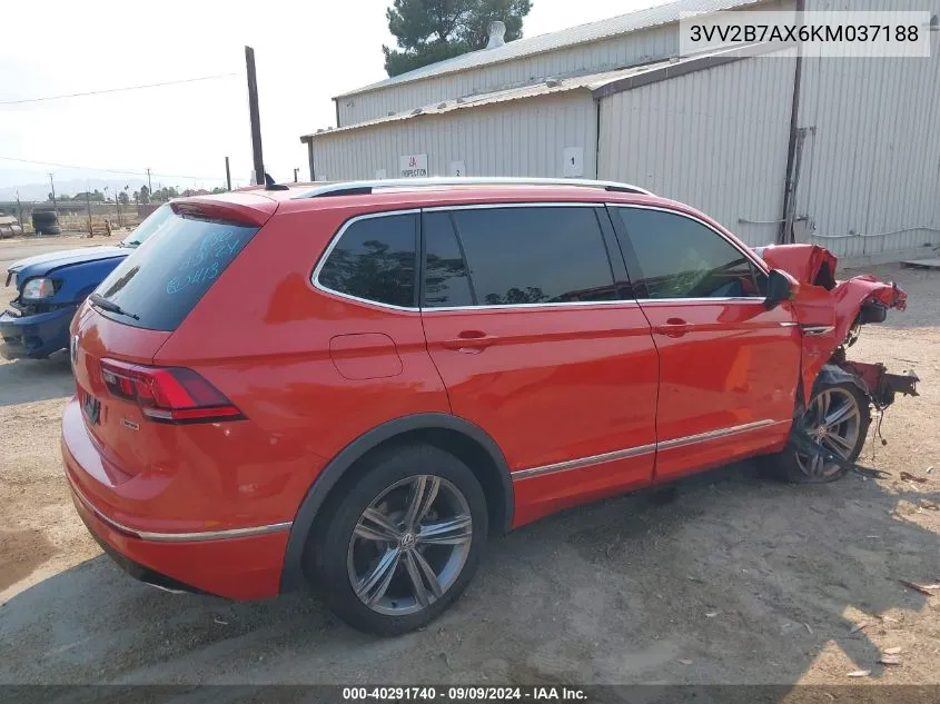 3VV2B7AX6KM037188 2019 Volkswagen Tiguan 2.0T Sel/2.0T Sel R-Line/2.0T Sel R-Line Black/Se