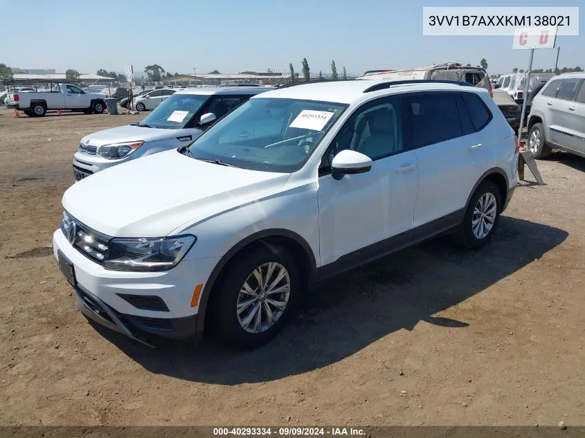 3VV1B7AXXKM138021 2019 Volkswagen Tiguan 2.0T S