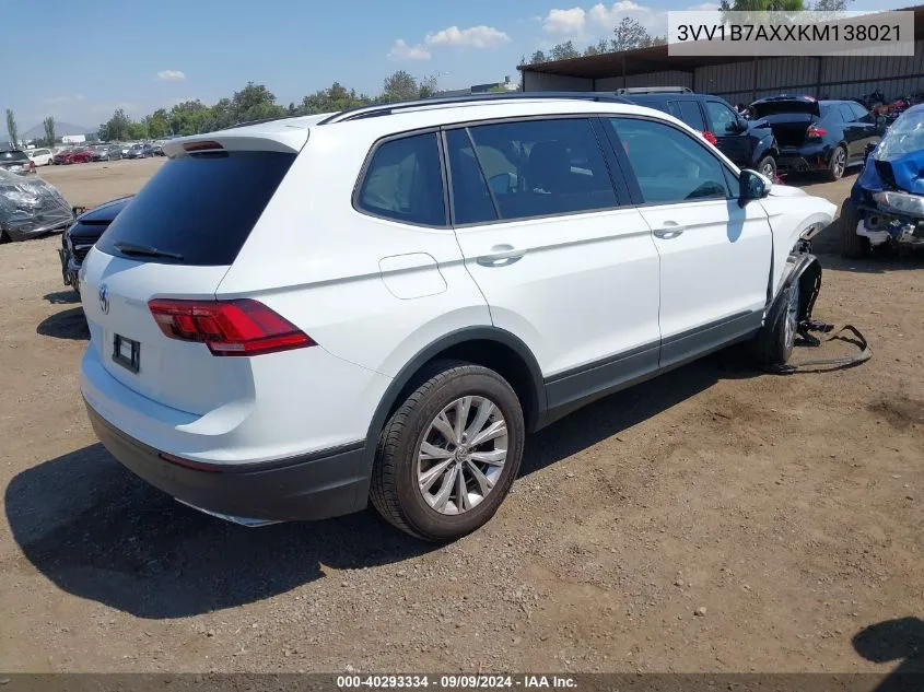 2019 Volkswagen Tiguan 2.0T S VIN: 3VV1B7AXXKM138021 Lot: 40293334