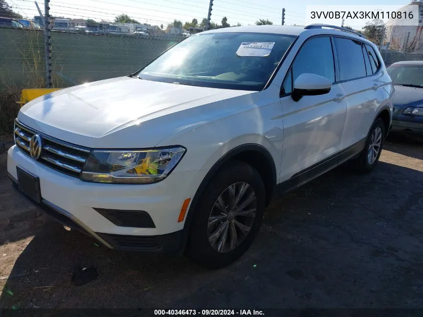 3VV0B7AX3KM110816 2019 Volkswagen Tiguan 2.0T S