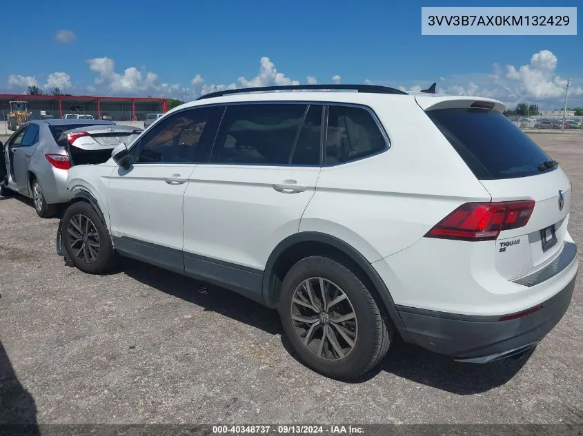 3VV3B7AX0KM132429 2019 Volkswagen Tiguan 2.0T Se/2.0T Sel/2.0T Sel R-Line/2.0T Sel R-Line Black