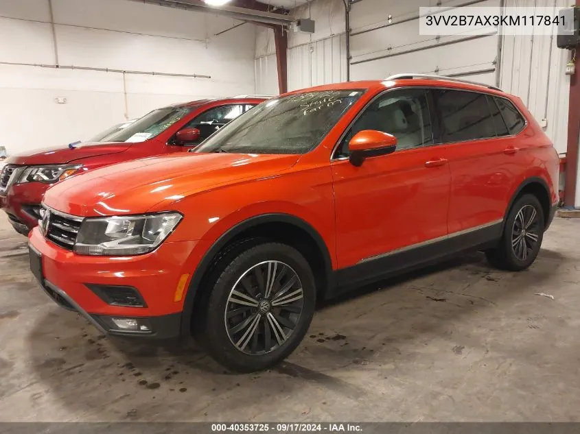 2019 Volkswagen Tiguan 2.0T Sel/2.0T Sel R-Line/2.0T Sel R-Line Black/Se VIN: 3VV2B7AX3KM117841 Lot: 40353725