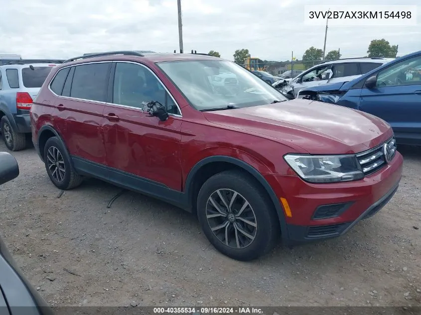 3VV2B7AX3KM154498 2019 Volkswagen Tiguan Se/Sel/Sel R-Line Jet-Bla