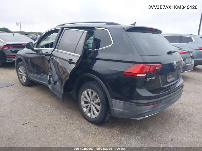 3VV3B7AX1KM046420 2019 Volkswagen Tiguan Se/Sel/Sel R-Line Jet-Bla