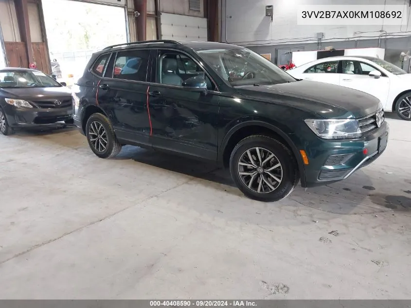 2019 Volkswagen Tiguan 2.0T Sel/2.0T Sel R-Line/2.0T Sel R-Line Black/Se VIN: 3VV2B7AX0KM108692 Lot: 40408590