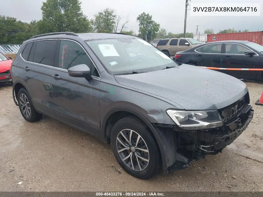 2019 Volkswagen Tiguan 2.0T Sel/2.0T Sel R-Line/2.0T Sel R-Line Black/Se VIN: 3VV2B7AX8KM064716 Lot: 40433276