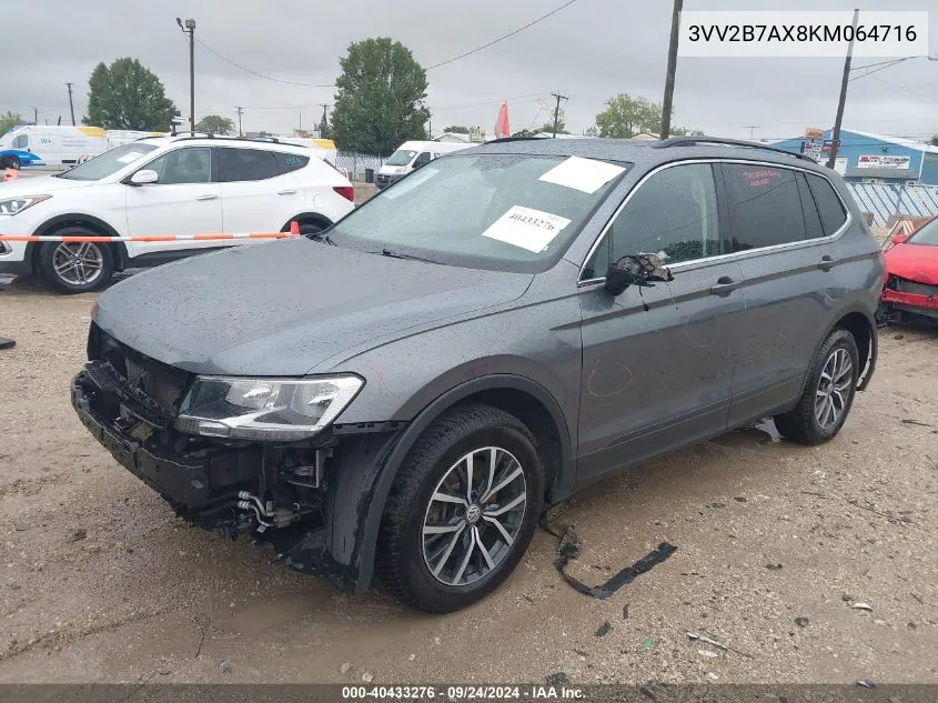 3VV2B7AX8KM064716 2019 Volkswagen Tiguan 2.0T Sel/2.0T Sel R-Line/2.0T Sel R-Line Black/Se