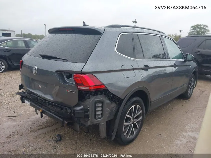 2019 Volkswagen Tiguan 2.0T Sel/2.0T Sel R-Line/2.0T Sel R-Line Black/Se VIN: 3VV2B7AX8KM064716 Lot: 40433276