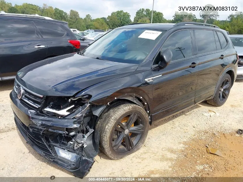 2019 Volkswagen Tiguan 2.0T Se/2.0T Sel/2.0T Sel R-Line/2.0T Sel R-Line Black VIN: 3VV3B7AX7KM083102 Lot: 40445077