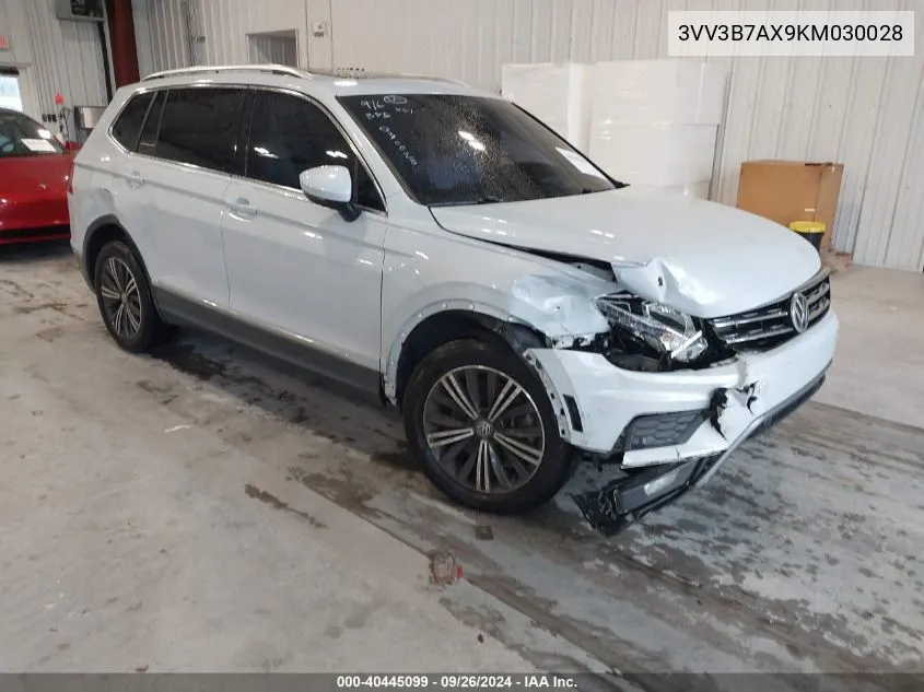 2019 Volkswagen Tiguan 2.0T Se/2.0T Sel/2.0T Sel R-Line/2.0T Sel R-Line Black VIN: 3VV3B7AX9KM030028 Lot: 40445099