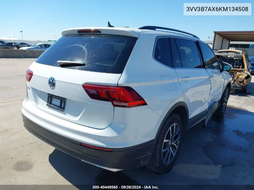 2019 Volkswagen Tiguan Se/Sel/Sel R-Line Jet-Black/Sel R-Line VIN: 3VV3B7AX6KM134508 Lot: 40449568