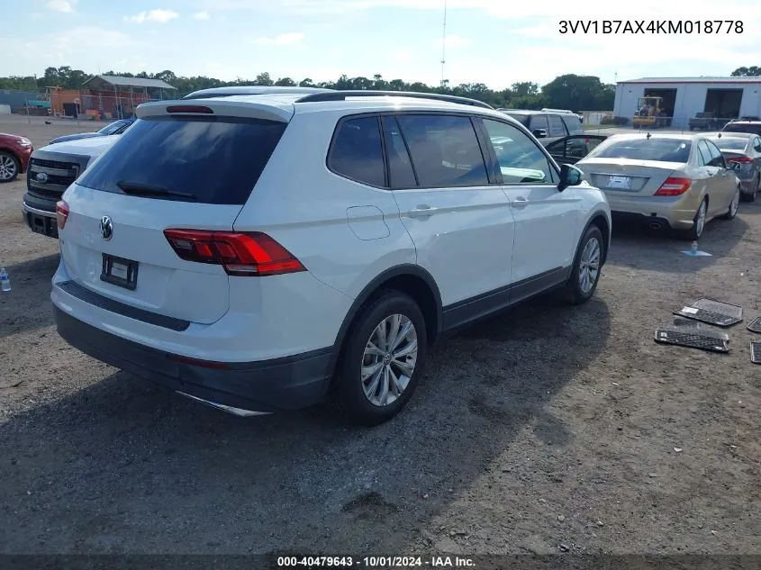 3VV1B7AX4KM018778 2019 Volkswagen Tiguan S