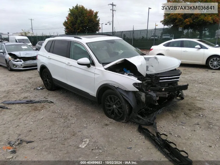 2019 Volkswagen Tiguan 2.0T Se/2.0T Sel/2.0T Sel R-Line/2.0T Sel R-Line Black VIN: 3VV2B7AX3KM036841 Lot: 40499683