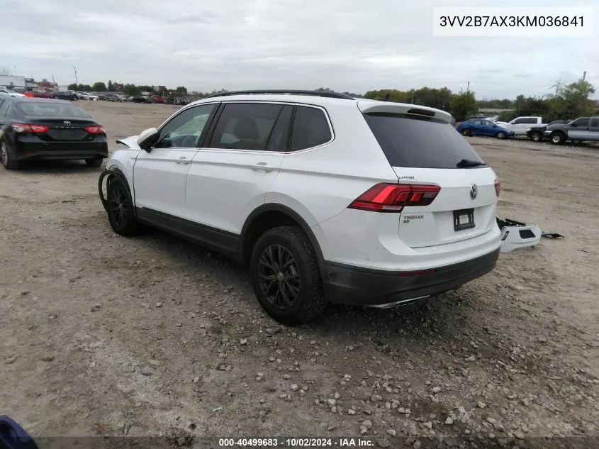 3VV2B7AX3KM036841 2019 Volkswagen Tiguan 2.0T Se/2.0T Sel/2.0T Sel R-Line/2.0T Sel R-Line Black