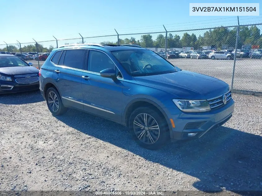 2019 Volkswagen Tiguan 2.0T Se/2.0T Sel/2.0T Sel R-Line/2.0T Sel R-Line Black VIN: 3VV2B7AX1KM151504 Lot: 40505506