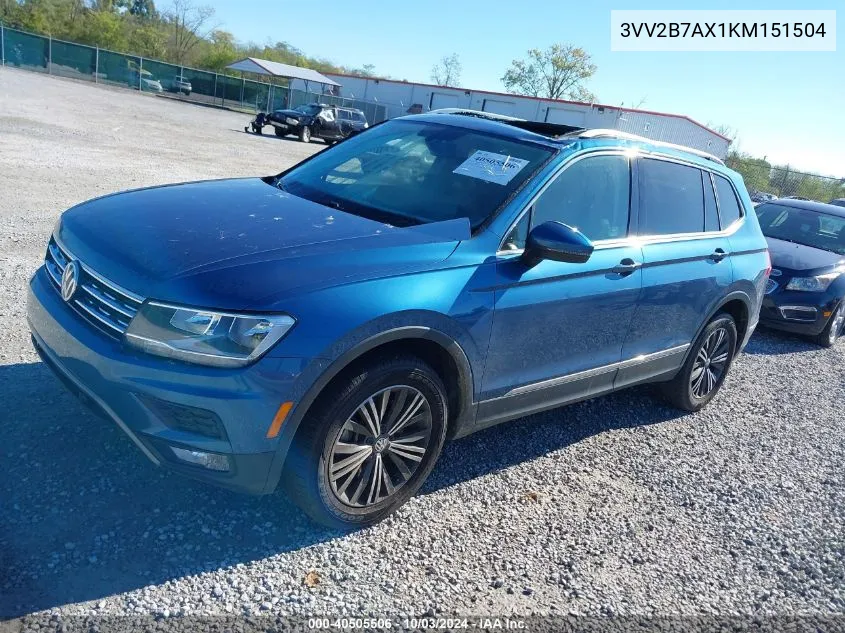 2019 Volkswagen Tiguan 2.0T Se/2.0T Sel/2.0T Sel R-Line/2.0T Sel R-Line Black VIN: 3VV2B7AX1KM151504 Lot: 40505506