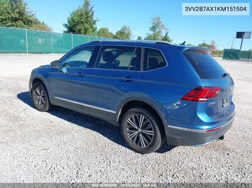 2019 Volkswagen Tiguan 2.0T Se/2.0T Sel/2.0T Sel R-Line/2.0T Sel R-Line Black VIN: 3VV2B7AX1KM151504 Lot: 40505506